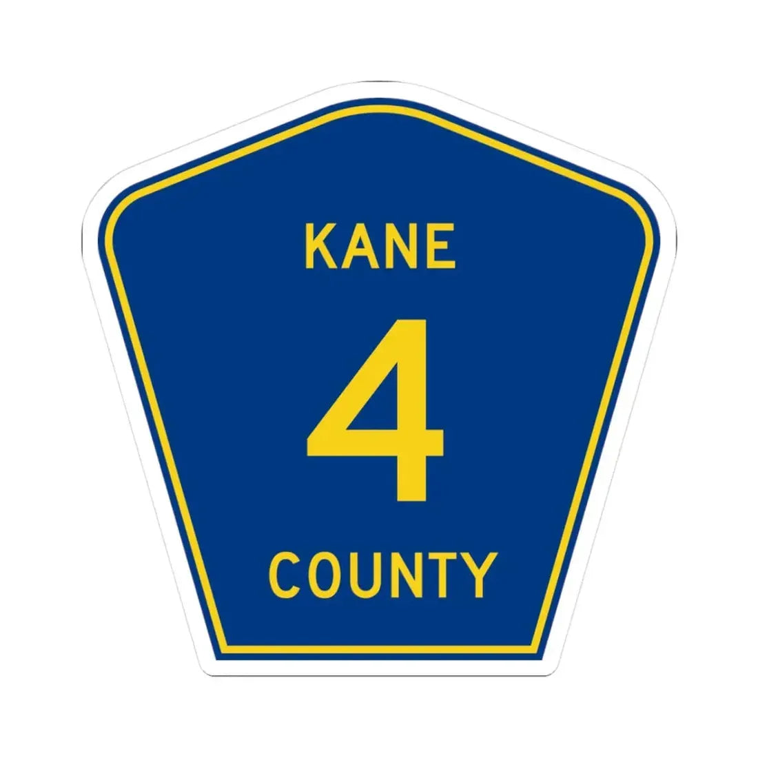 Kane County 4 (Illinois) (Road Sign) STICKER Vinyl Kiss-Cut Decal 3 Inch White - The Sticker Space