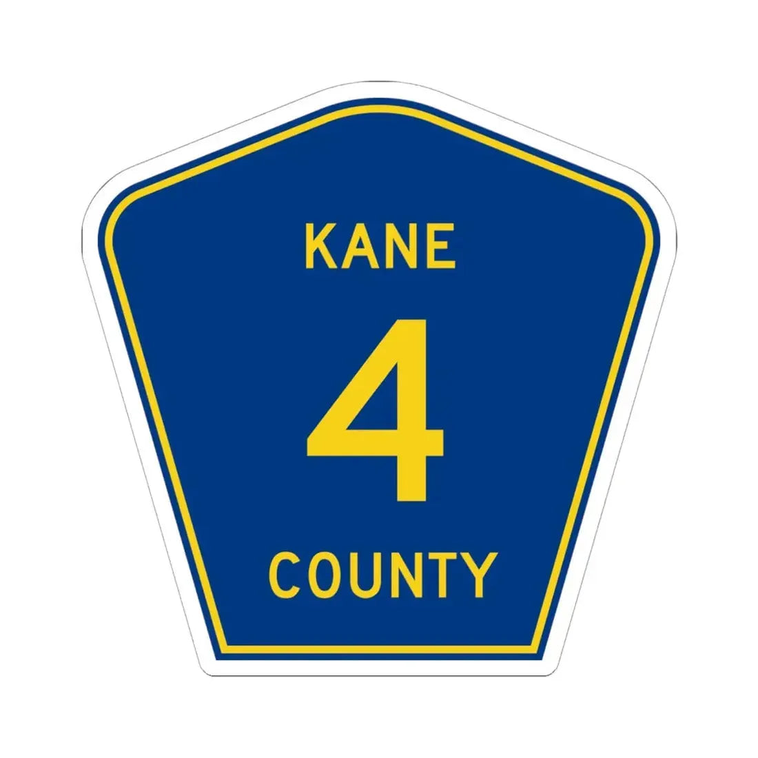 Kane County 4 (Illinois) (Road Sign) STICKER Vinyl Kiss-Cut Decal - The Sticker Space