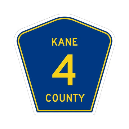 Kane County 4 (Illinois) (Road Sign) STICKER Vinyl Kiss-Cut Decal - The Sticker Space