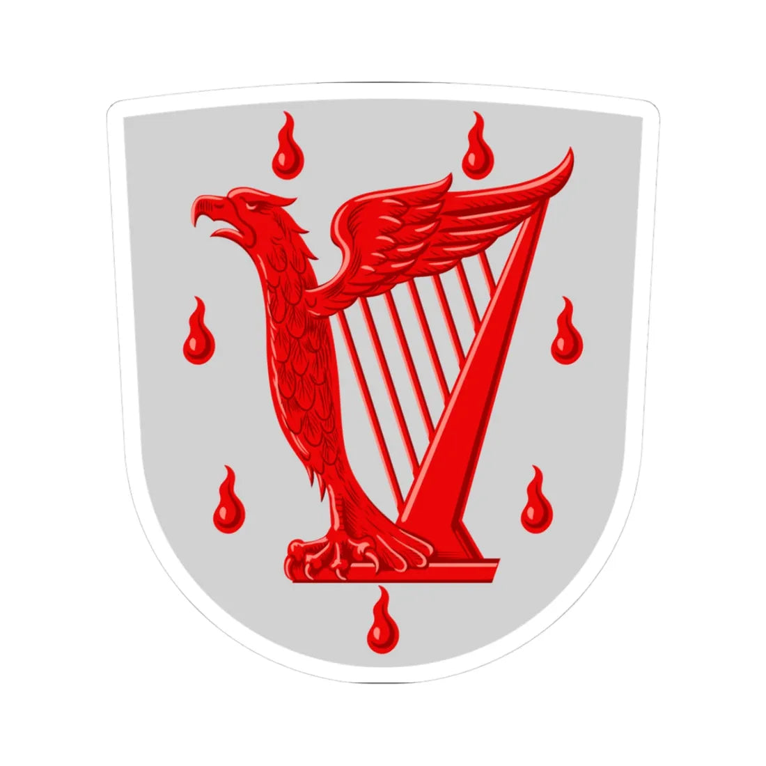 Kangasala.vaakuna (Finland) (Coat of Arms) STICKER Vinyl Kiss-Cut Decal 3 Inch White - The Sticker Space