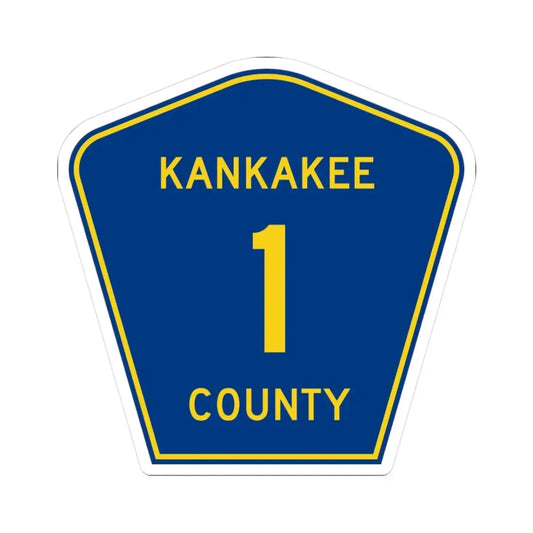 Kankakee County 1 (Illinois) (Road Sign) STICKER Vinyl Kiss-Cut Decal 3 Inch White - The Sticker Space