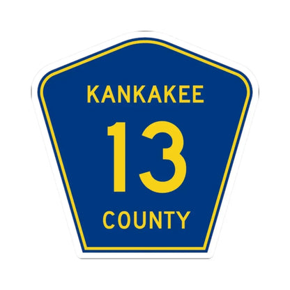 Kankakee County 13 (Illinois) (Road Sign) STICKER Vinyl Kiss-Cut Decal 2 Inch White - The Sticker Space
