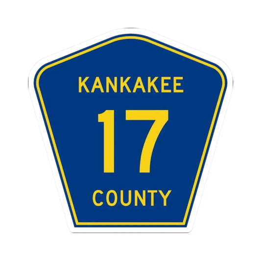 Kankakee County 17 (Illinois) (Road Sign) STICKER Vinyl Kiss-Cut Decal 2 Inch White - The Sticker Space