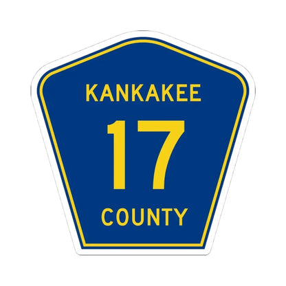 Kankakee County 17 (Illinois) (Road Sign) STICKER Vinyl Kiss-Cut Decal 4 Inch White - The Sticker Space
