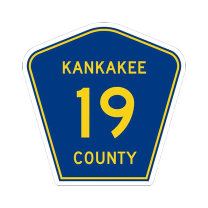 Kankakee County 19 (Illinois) (Road Sign) STICKER Vinyl Kiss-Cut Decal 4 Inch White - The Sticker Space