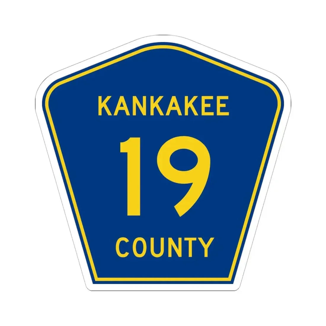 Kankakee County 19 (Illinois) (Road Sign) STICKER Vinyl Kiss-Cut Decal 6 Inch White - The Sticker Space