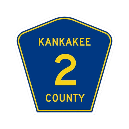 Kankakee County 2 (Illinois) (Road Sign) STICKER Vinyl Kiss-Cut Decal 2 Inch White - The Sticker Space
