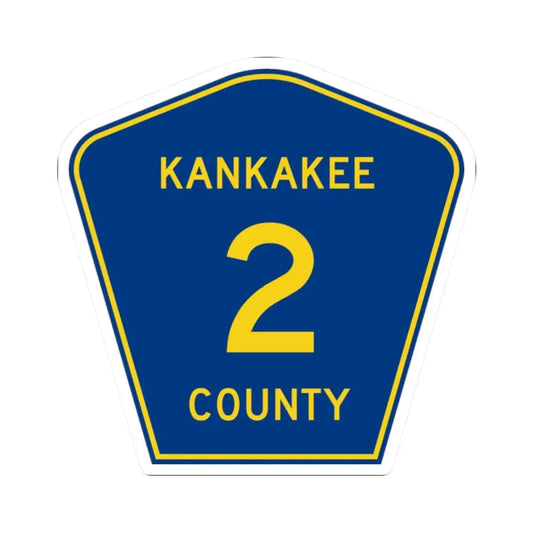 Kankakee County 2 (Illinois) (Road Sign) STICKER Vinyl Kiss-Cut Decal 2 Inch White - The Sticker Space