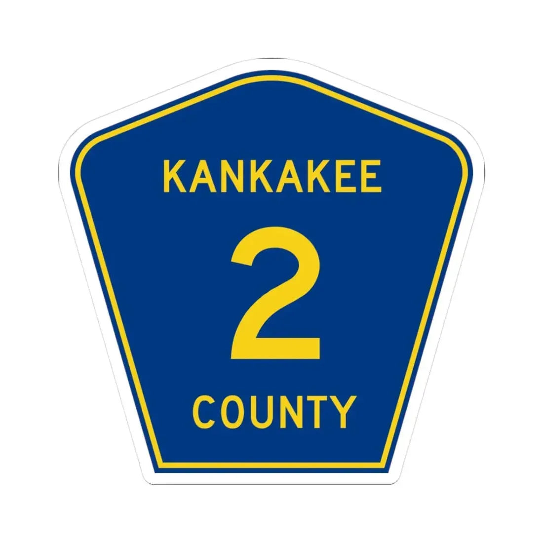 Kankakee County 2 (Illinois) (Road Sign) STICKER Vinyl Kiss-Cut Decal 3 Inch White - The Sticker Space