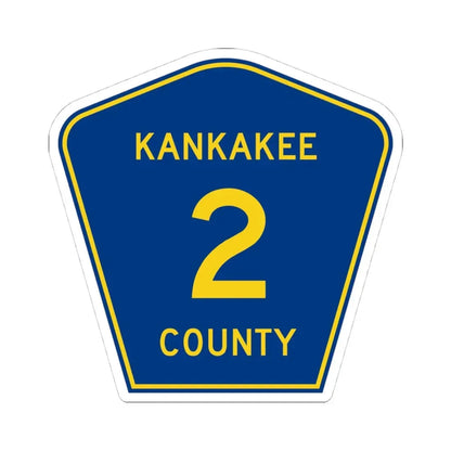 Kankakee County 2 (Illinois) (Road Sign) STICKER Vinyl Kiss-Cut Decal 4 Inch White - The Sticker Space