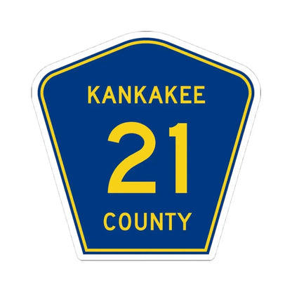 Kankakee County 21 (Illinois) (Road Sign) STICKER Vinyl Kiss-Cut Decal 4 Inch White - The Sticker Space