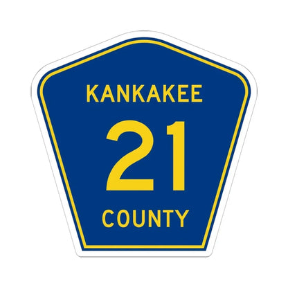 Kankakee County 21 (Illinois) (Road Sign) STICKER Vinyl Kiss-Cut Decal 6 Inch White - The Sticker Space
