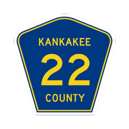 Kankakee County 22 (Illinois) (Road Sign) STICKER Vinyl Kiss-Cut Decal 2 Inch White - The Sticker Space