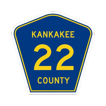 Kankakee County 22 (Illinois) (Road Sign) STICKER Vinyl Kiss-Cut Decal 3 Inch White - The Sticker Space