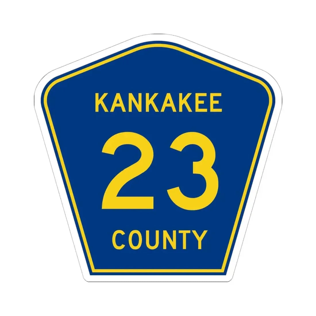 Kankakee County 23 (Illinois) (Road Sign) STICKER Vinyl Kiss-Cut Decal 6 Inch White - The Sticker Space