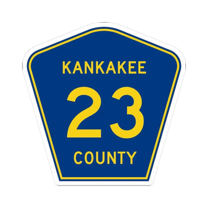 Kankakee County 23 (Illinois) (Road Sign) STICKER Vinyl Kiss-Cut Decal - The Sticker Space