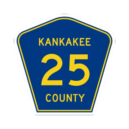 Kankakee County 25 (Illinois) (Road Sign) STICKER Vinyl Kiss-Cut Decal 2 Inch White - The Sticker Space