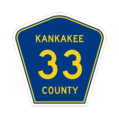 Kankakee County 33 (Illinois) (Road Sign) STICKER Vinyl Kiss-Cut Decal 6 Inch White - The Sticker Space