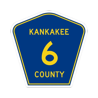 Kankakee County 6 (Illinois) (Road Sign) STICKER Vinyl Kiss-Cut Decal 3 Inch White - The Sticker Space
