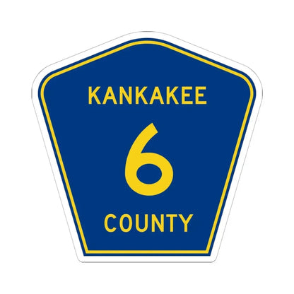Kankakee County 6 (Illinois) (Road Sign) STICKER Vinyl Kiss-Cut Decal 6 Inch White - The Sticker Space