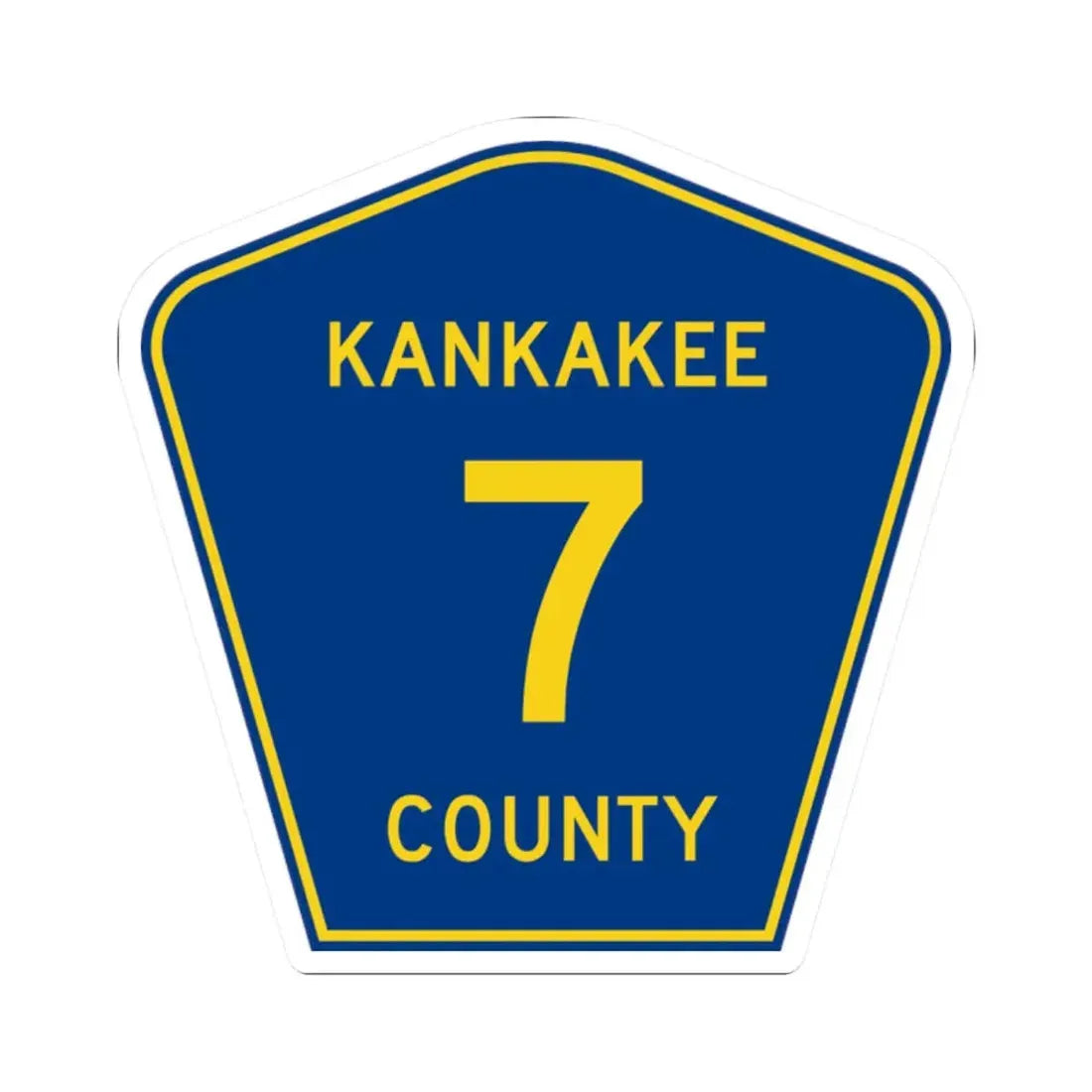 Kankakee County 7 (Illinois) (Road Sign) STICKER Vinyl Kiss-Cut Decal 2 Inch White - The Sticker Space