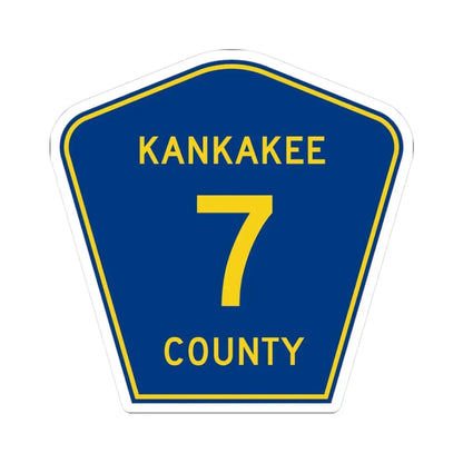 Kankakee County 7 (Illinois) (Road Sign) STICKER Vinyl Kiss-Cut Decal 3 Inch White - The Sticker Space