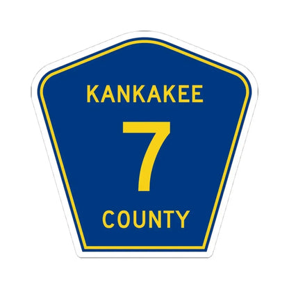 Kankakee County 7 (Illinois) (Road Sign) STICKER Vinyl Kiss-Cut Decal 4 Inch White - The Sticker Space