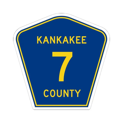 Kankakee County 7 (Illinois) (Road Sign) STICKER Vinyl Kiss-Cut Decal 6 Inch White - The Sticker Space