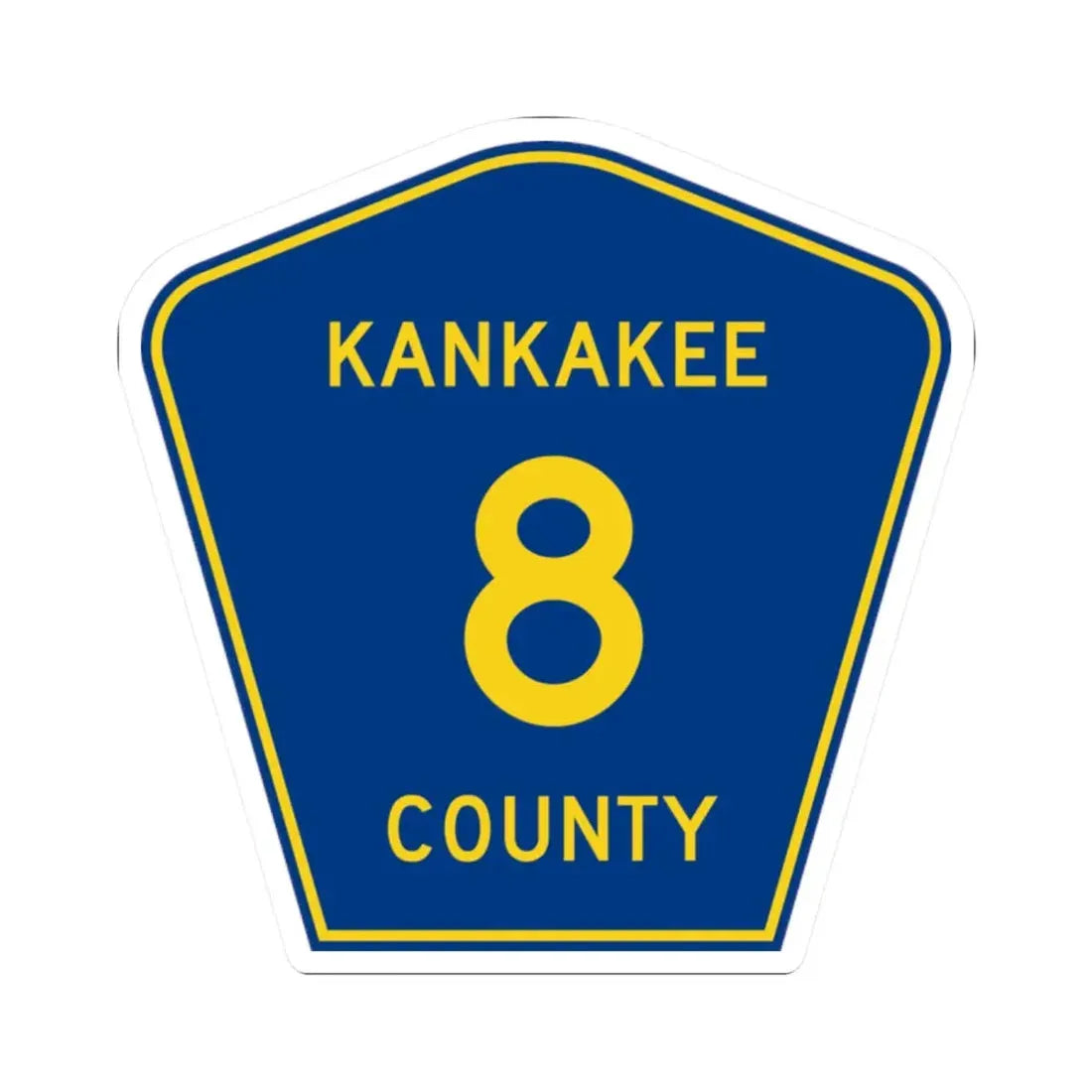 Kankakee County 8 (Illinois) (Road Sign) STICKER Vinyl Kiss-Cut Decal 2 Inch White - The Sticker Space