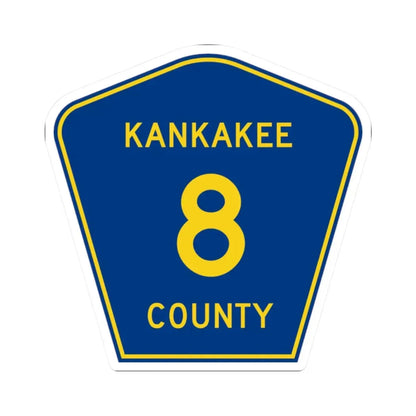 Kankakee County 8 (Illinois) (Road Sign) STICKER Vinyl Kiss-Cut Decal 2 Inch White - The Sticker Space