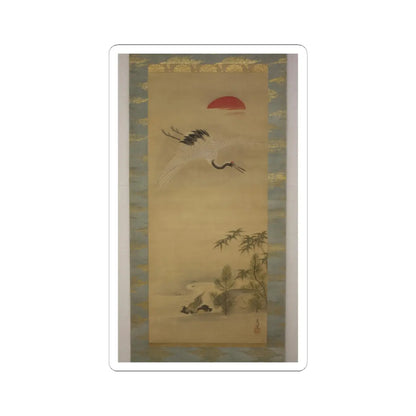 Kano Chikanobu - Crane, Tortoise, Pine, and Bamboo under a Rising Sun - 17th–18th century v1 - STICKER Vinyl Kiss-Cut Decal
