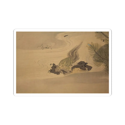 Kano Chikanobu - Crane, Tortoise, Pine, and Bamboo under a Rising Sun - 17th–18th century v10 - STICKER Vinyl Kiss-Cut Decal