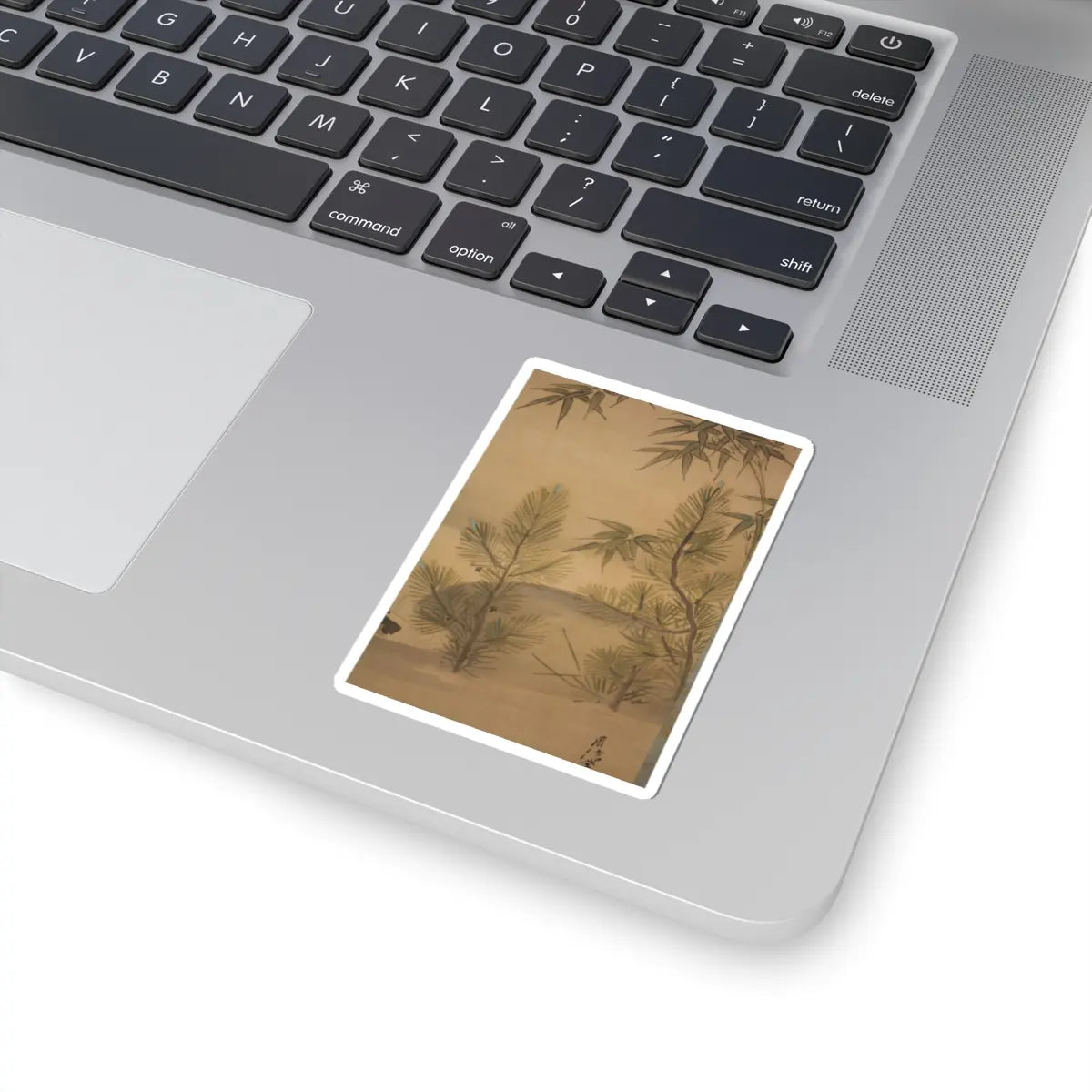 Kano Chikanobu - Crane, Tortoise, Pine, and Bamboo under a Rising Sun - 17th–18th century v11 - STICKER Vinyl Kiss-Cut Decal