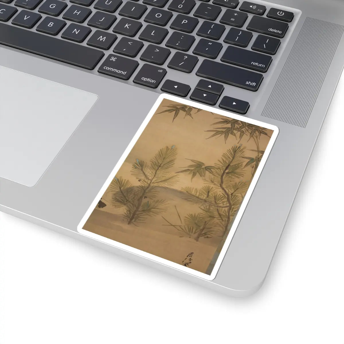 Kano Chikanobu - Crane, Tortoise, Pine, and Bamboo under a Rising Sun - 17th–18th century v11 - STICKER Vinyl Kiss-Cut Decal