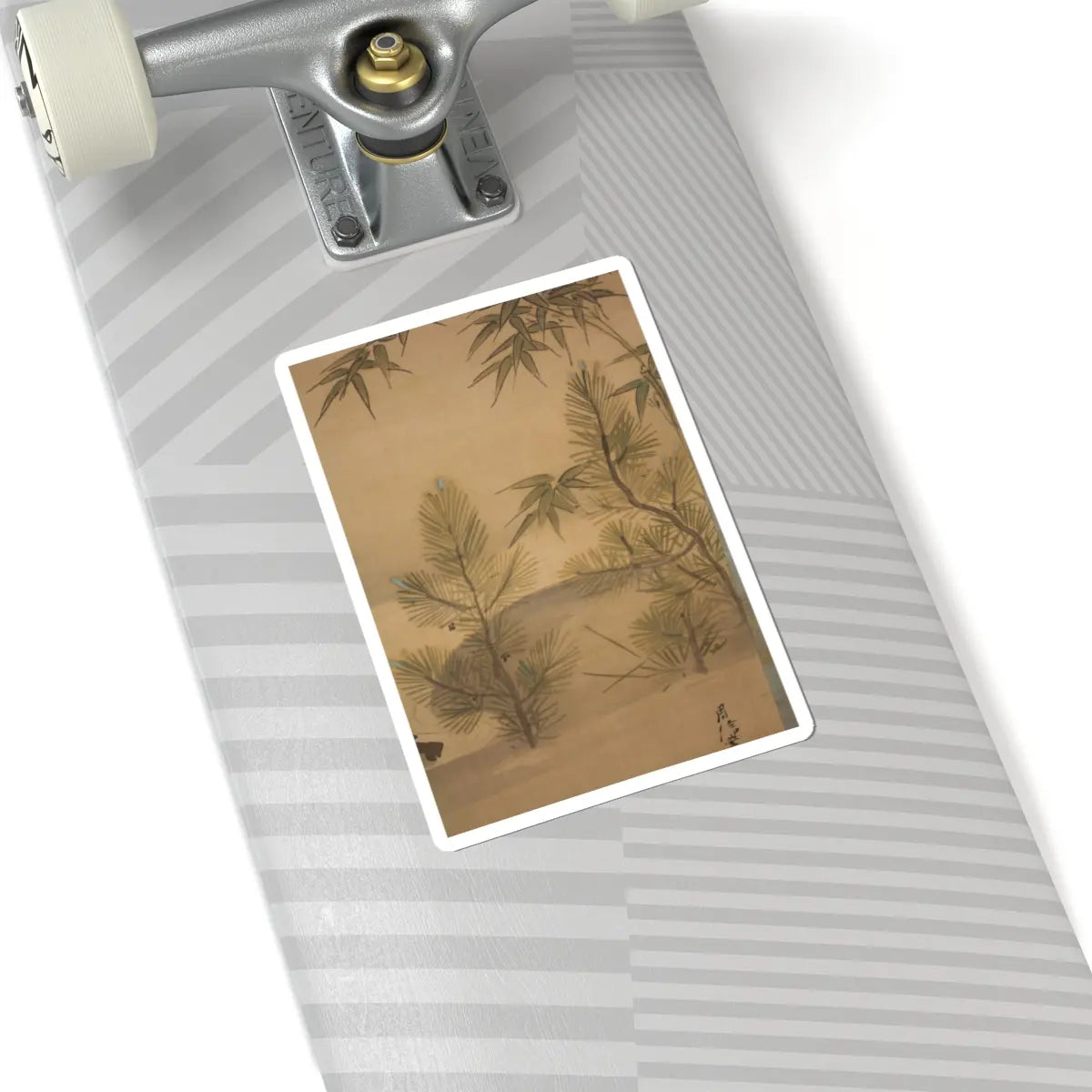 Kano Chikanobu - Crane, Tortoise, Pine, and Bamboo under a Rising Sun - 17th–18th century v11 - STICKER Vinyl Kiss-Cut Decal