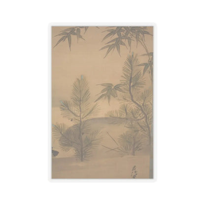 Kano Chikanobu - Crane, Tortoise, Pine, and Bamboo under a Rising Sun - 17th–18th century v11 - STICKER Vinyl Kiss-Cut Decal