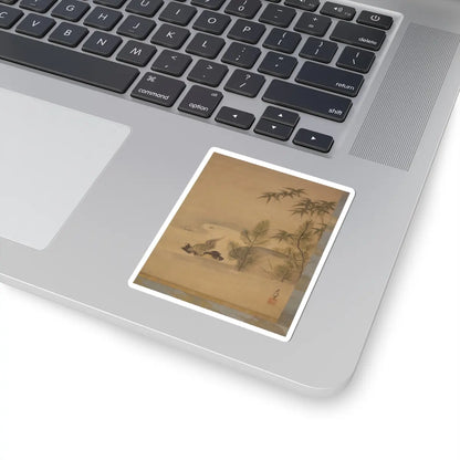 Kano Chikanobu - Crane, Tortoise, Pine, and Bamboo under a Rising Sun - 17th–18th century v13 - STICKER Vinyl Kiss-Cut Decal