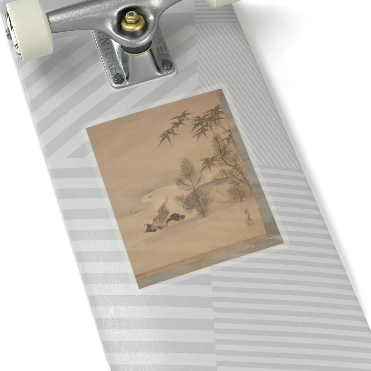 Kano Chikanobu - Crane, Tortoise, Pine, and Bamboo under a Rising Sun - 17th–18th century v13 - STICKER Vinyl Kiss-Cut Decal