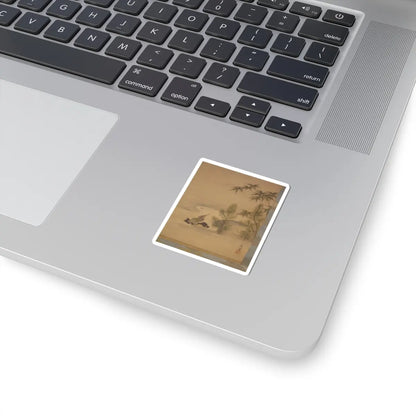 Kano Chikanobu - Crane, Tortoise, Pine, and Bamboo under a Rising Sun - 17th–18th century v13 - STICKER Vinyl Kiss-Cut Decal