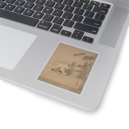 Kano Chikanobu - Crane, Tortoise, Pine, and Bamboo under a Rising Sun - 17th–18th century v13 - STICKER Vinyl Kiss-Cut Decal