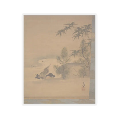 Kano Chikanobu - Crane, Tortoise, Pine, and Bamboo under a Rising Sun - 17th–18th century v13 - STICKER Vinyl Kiss-Cut Decal