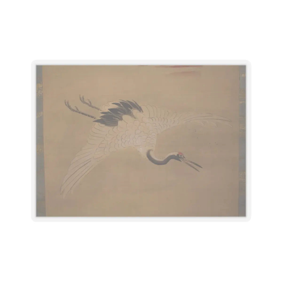 Kano Chikanobu - Crane, Tortoise, Pine, and Bamboo under a Rising Sun - 17th–18th century v16 - STICKER Vinyl Kiss-Cut Decal