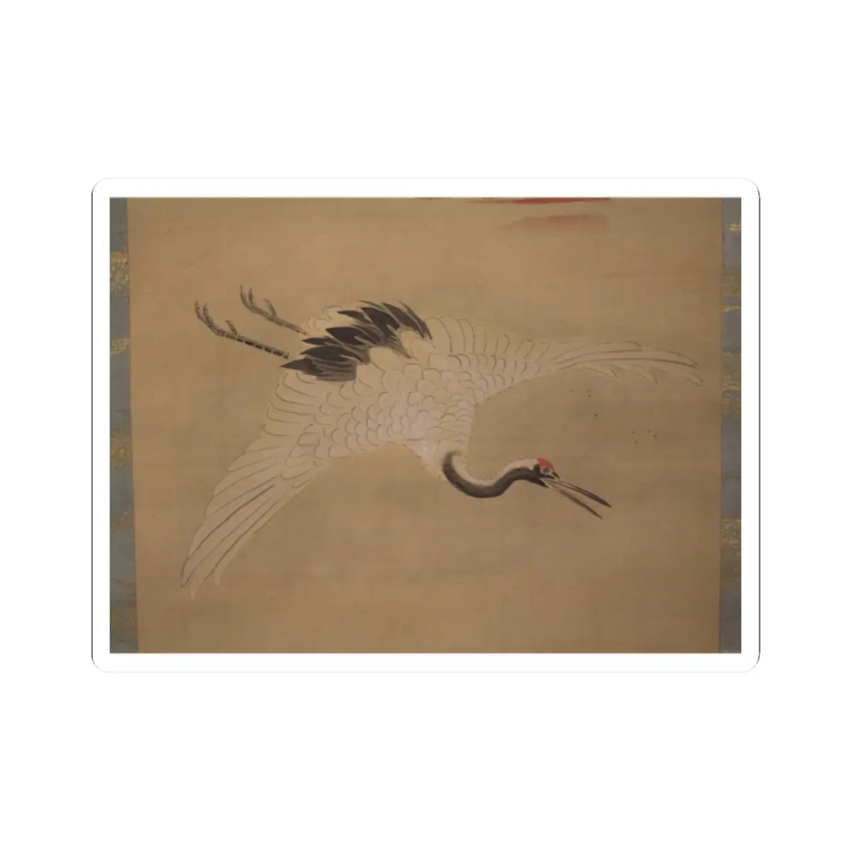 Kano Chikanobu - Crane, Tortoise, Pine, and Bamboo under a Rising Sun - 17th–18th century v16 - STICKER Vinyl Kiss-Cut Decal