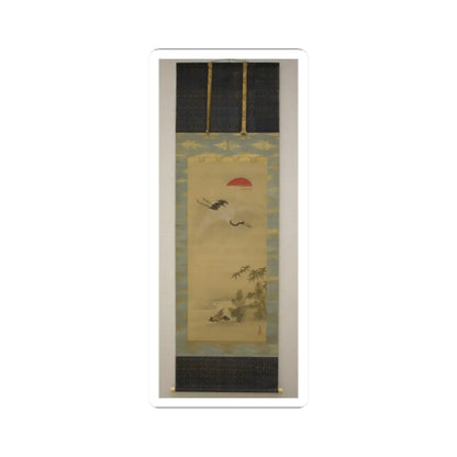 Kano Chikanobu - Crane, Tortoise, Pine, and Bamboo under a Rising Sun - 17th–18th century v3 - STICKER Vinyl Kiss-Cut Decal