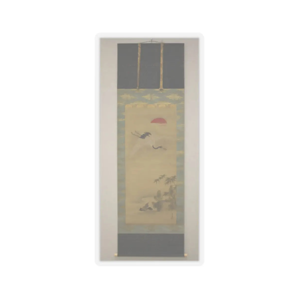 Kano Chikanobu - Crane, Tortoise, Pine, and Bamboo under a Rising Sun - 17th–18th century v4 - STICKER Vinyl Kiss-Cut Decal