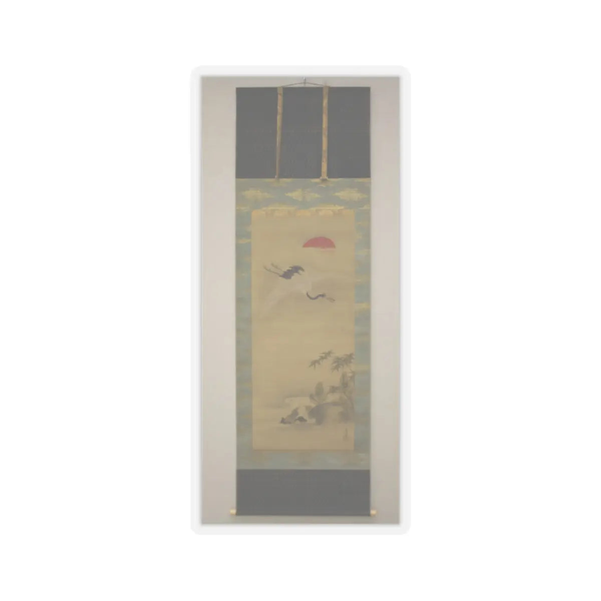 Kano Chikanobu - Crane, Tortoise, Pine, and Bamboo under a Rising Sun - 17th–18th century v4 - STICKER Vinyl Kiss-Cut Decal