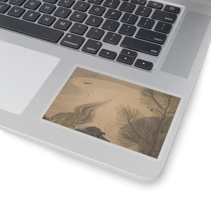 Kano Chikanobu - Crane, Tortoise, Pine, and Bamboo under a Rising Sun - 17th–18th century v6 - STICKER Vinyl Kiss-Cut Decal