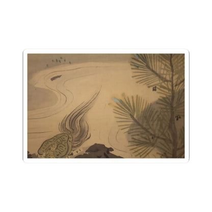 Kano Chikanobu - Crane, Tortoise, Pine, and Bamboo under a Rising Sun - 17th–18th century v6 - STICKER Vinyl Kiss-Cut Decal