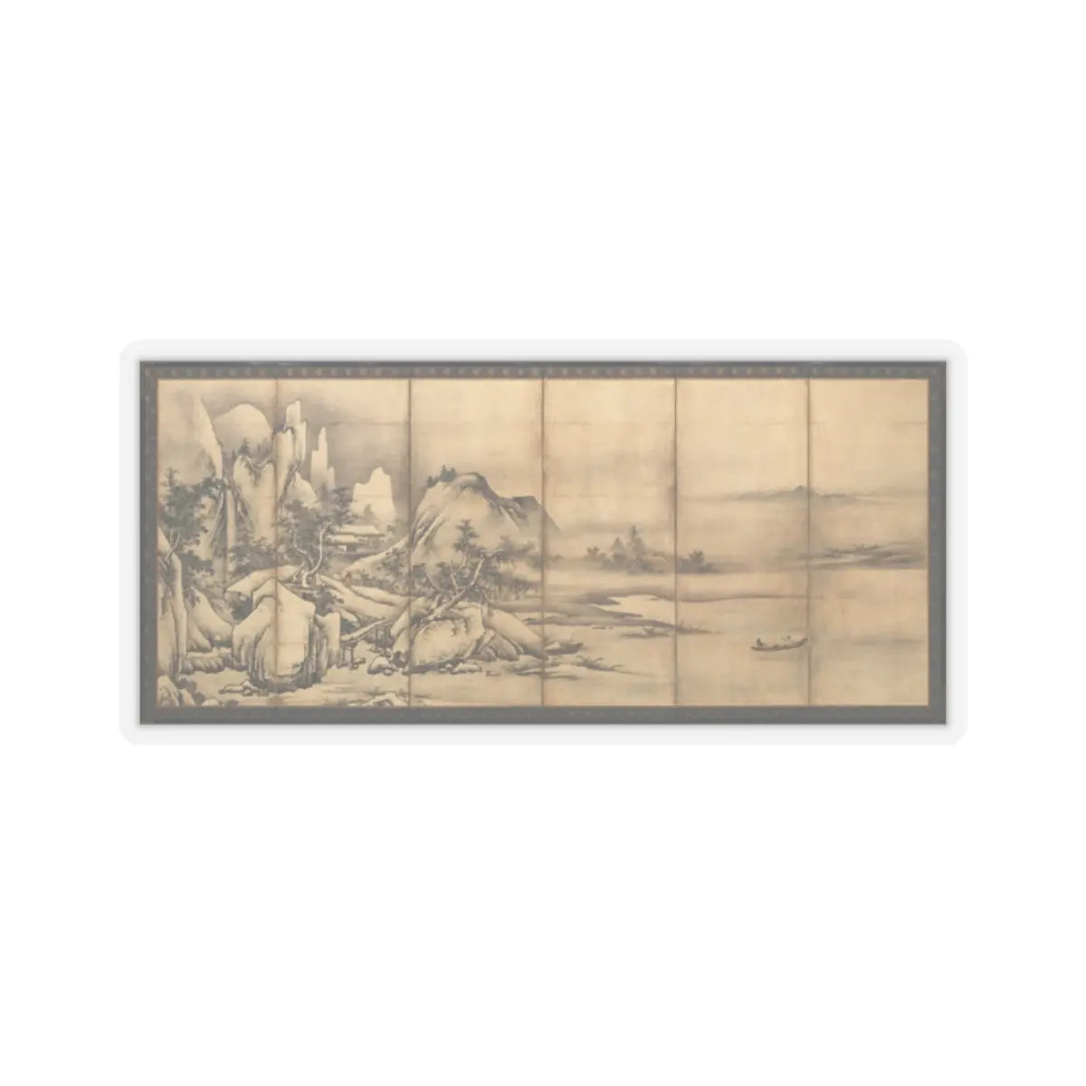 Kano Chōkichi - Landscape of the Four Seasons - 16th century v2 - STICKER Vinyl Kiss-Cut Decal