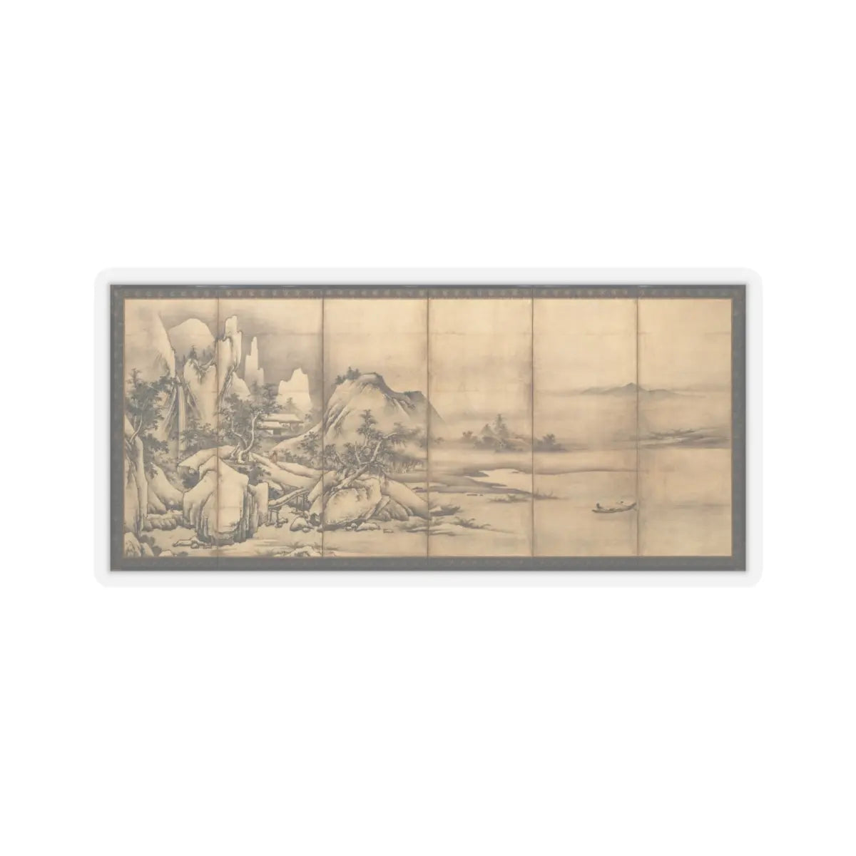 Kano Chōkichi - Landscape of the Four Seasons - 16th century v2 - STICKER Vinyl Kiss-Cut Decal